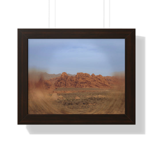Desert Vista Framed Horizontal Poster — Valley of Fire Landscape Wall Art