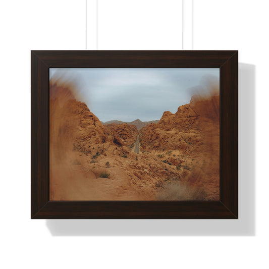 Framed Desert Landscape Poster — Valley of Fire Rainbow Vista Wall Art