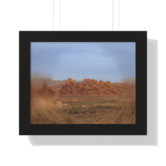 Desert Vista Framed Horizontal Poster — Valley of Fire Landscape Wall Art