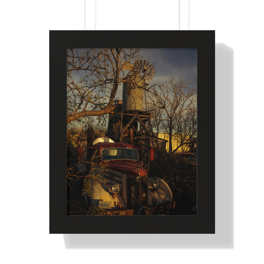 Vintage Rusty Truck Poster — Rustic Country Wall Art Framed Vertical Print