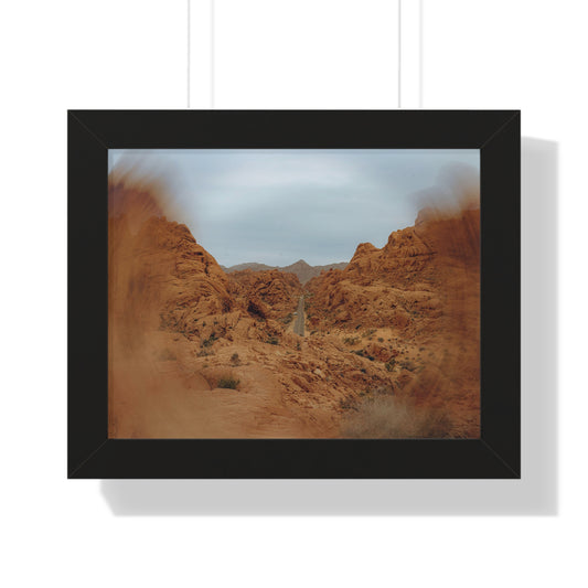 Framed Desert Landscape Poster — Valley of Fire Rainbow Vista Wall Art